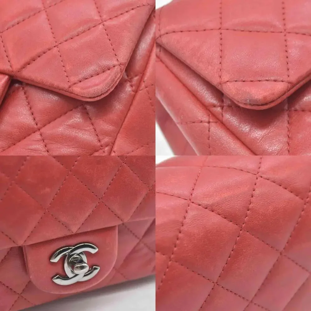 $5200 Chanel Classic Mini Square Flap Bag Red